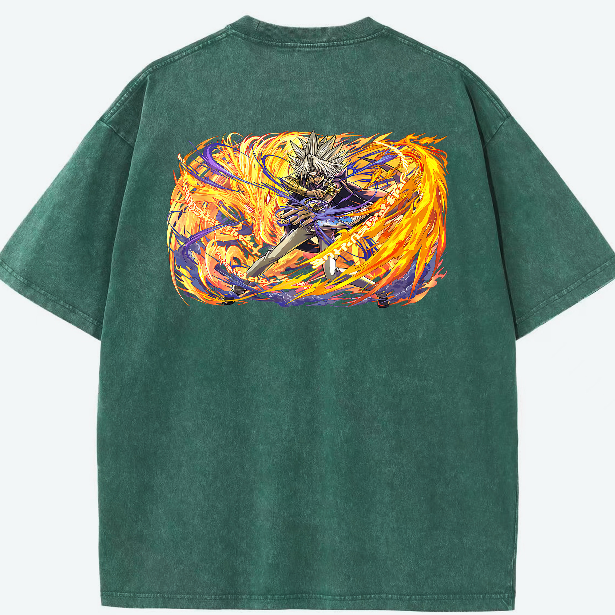 （画像用） 遊☆戯☆王 Yu-Gi-Oh! 綿100% ヴィンテージ風 半袖Tシャツ（背面プリント）